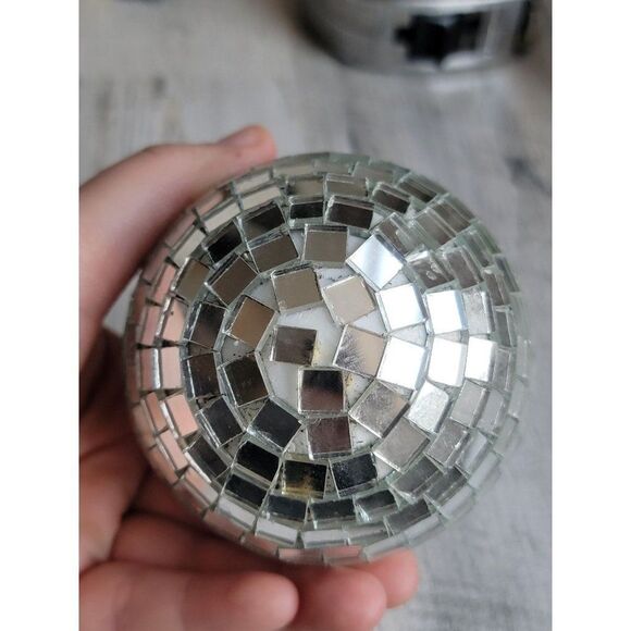 Rustic vintage disco ball ornament Xmas party unique - Picture 12 of 13